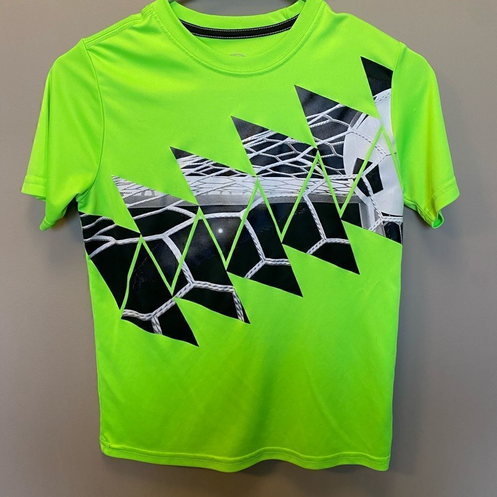 Boys Athletic Works Large (10-12) Neon Green Shirt